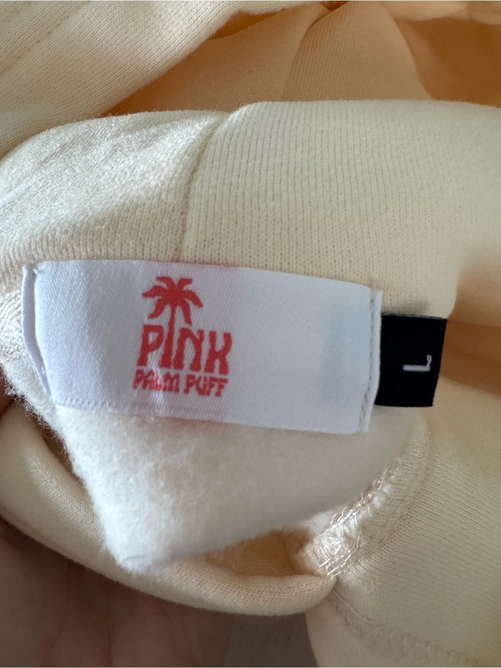 PINK PALM PUFF Yellow Pink Chasing Sunsets Hoodie Size Large NWOT - Picture 5 of 5